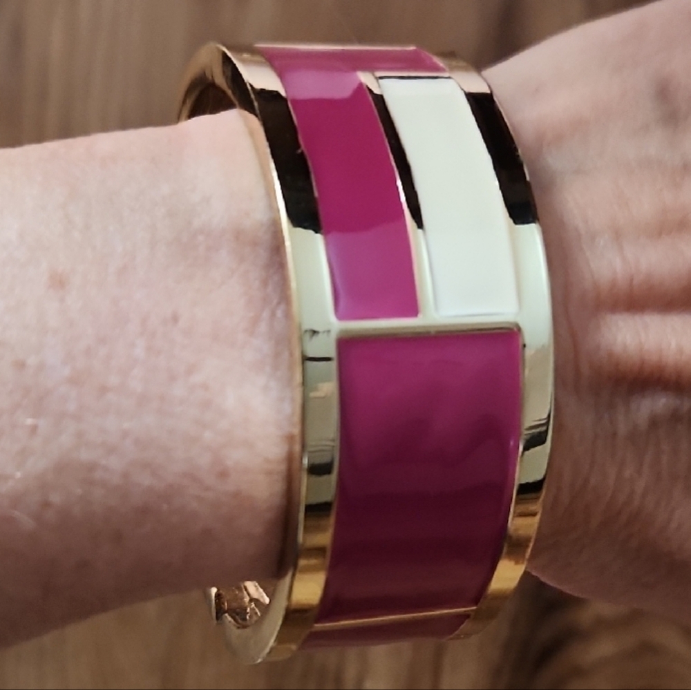 Landau Gold and Pink Enamel Bracelet